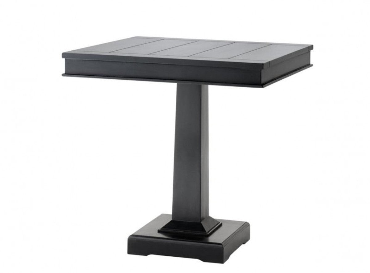 Designer Luxus Birkenholz Esstisch Schwarz 80 x 80 x H. 78 cm - Luxus Qualität