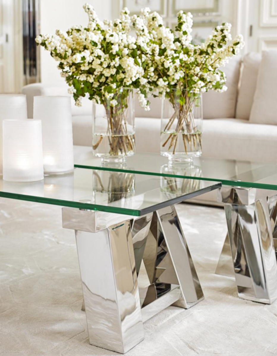 Art Deco Luxus Couchtisch 190 x 45 x H. 36 cm - Wohnzimmer Salon Tisch - Wohnzimmer Tisch Möbel