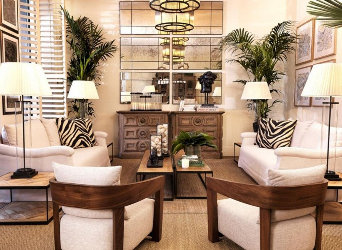 Designer Luxus Wandspiegel Gold 90 x H 90 cm - Luxus Spiegel