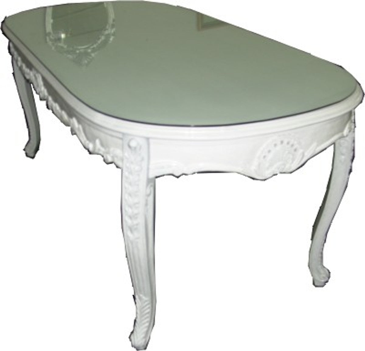 Baroque Dinner Table White Oval