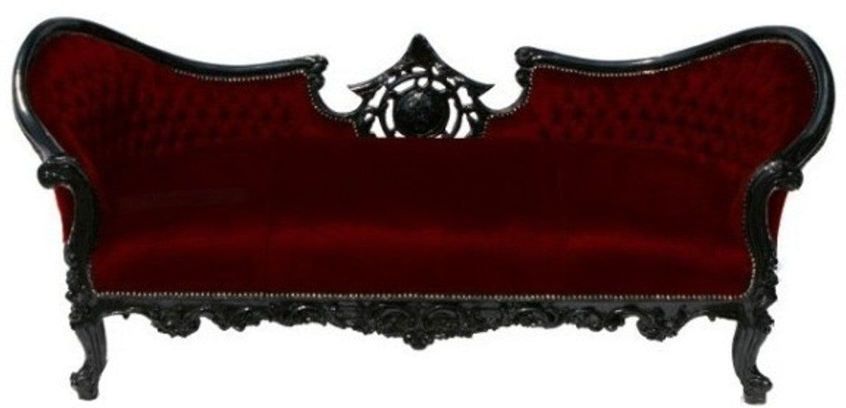 Barock Sofa Vampire Bordeauxrot / Schwarz- Limited Edition - Lounge Couch