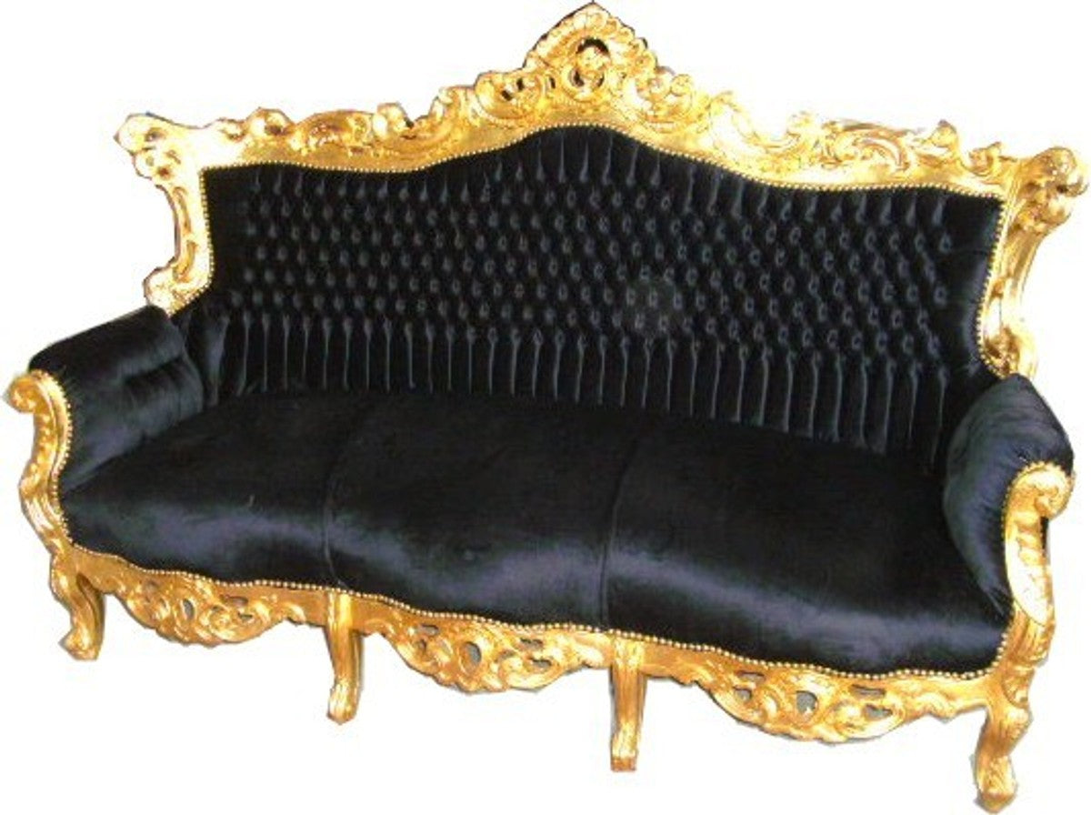 Barock Sofa Master Schwarz/Gold