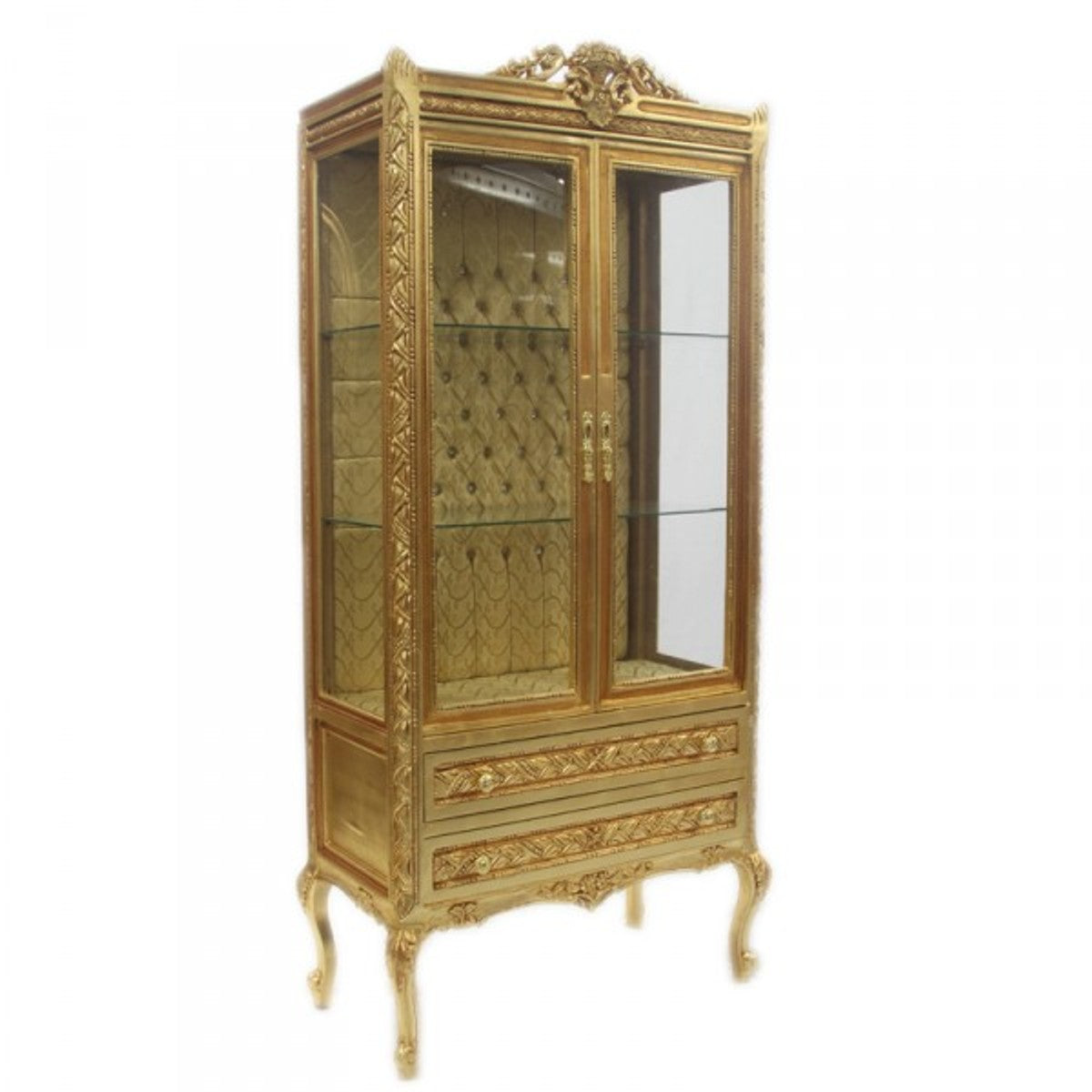 Barock Vitrine Gold ModF4 - Doppel Vitrinenschrank