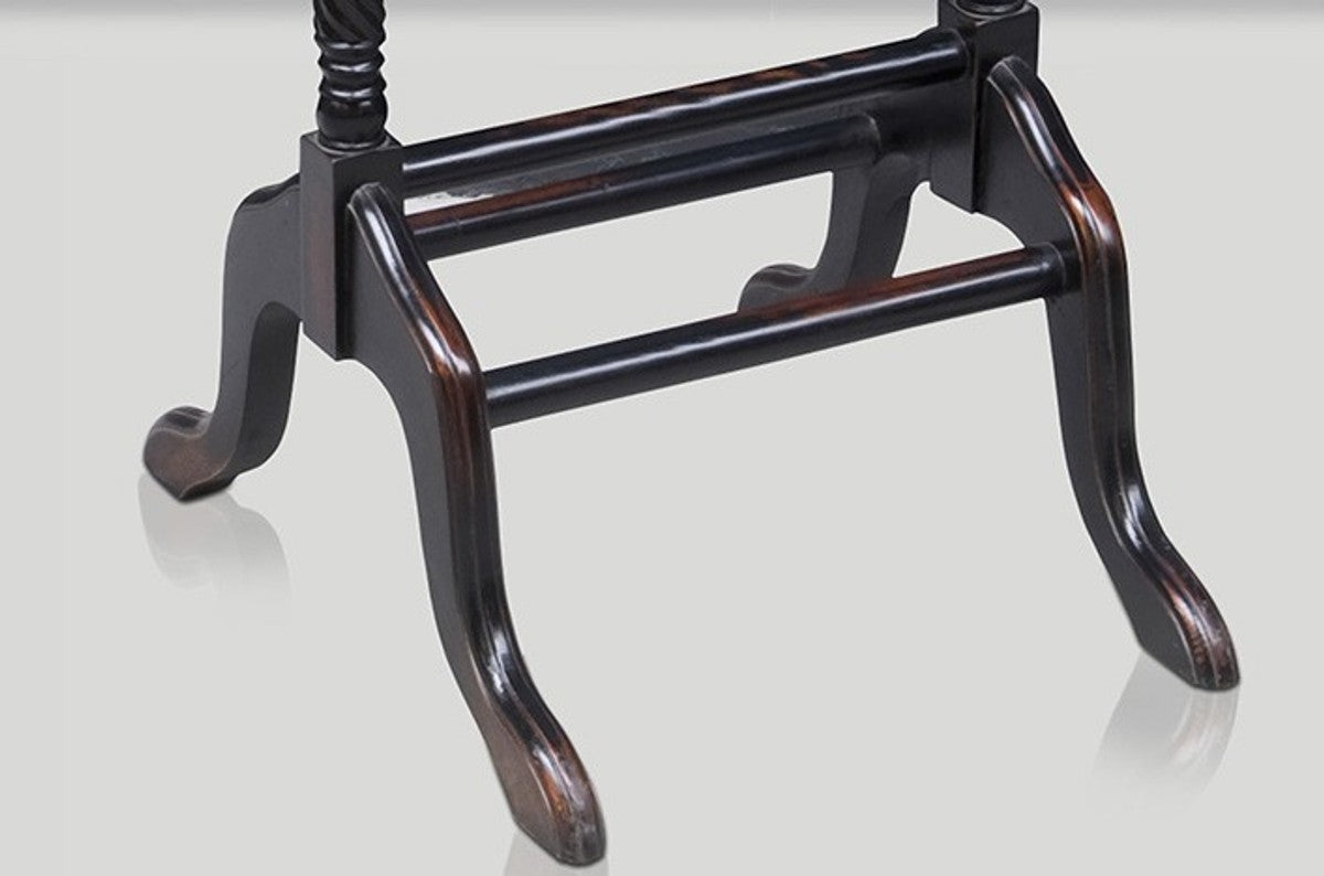 Designer Luxus Garderoben Ständer aus Massivholz Antik Stil Schwarz / Braun - Dressboy - Kleiderständer Anzugständer