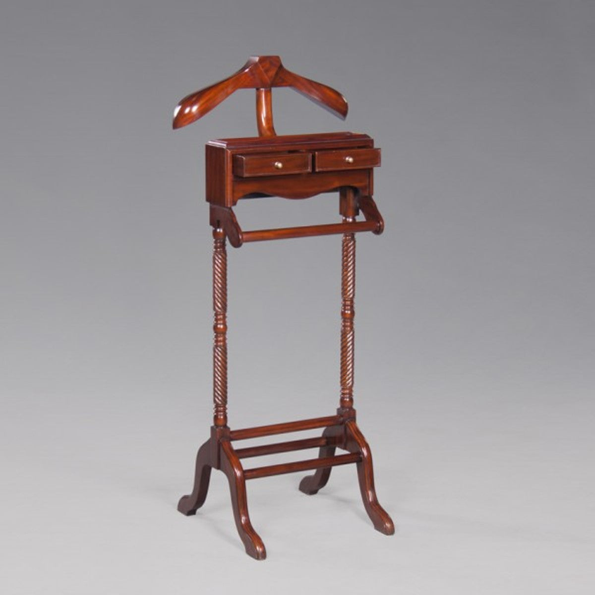 Designer Luxus Garderoben Ständer - Mahagoni - Dressboy - Kleiderständer Anzugständer - Barock Empire Art Deco Jugendstil Biedermeier