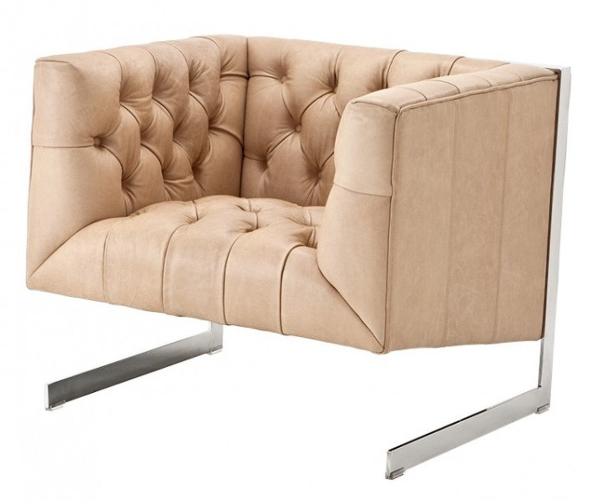 Chesterfield Luxus Echt Leder Sessel Manhattan Vintage Leder Naturale - Club Sessel