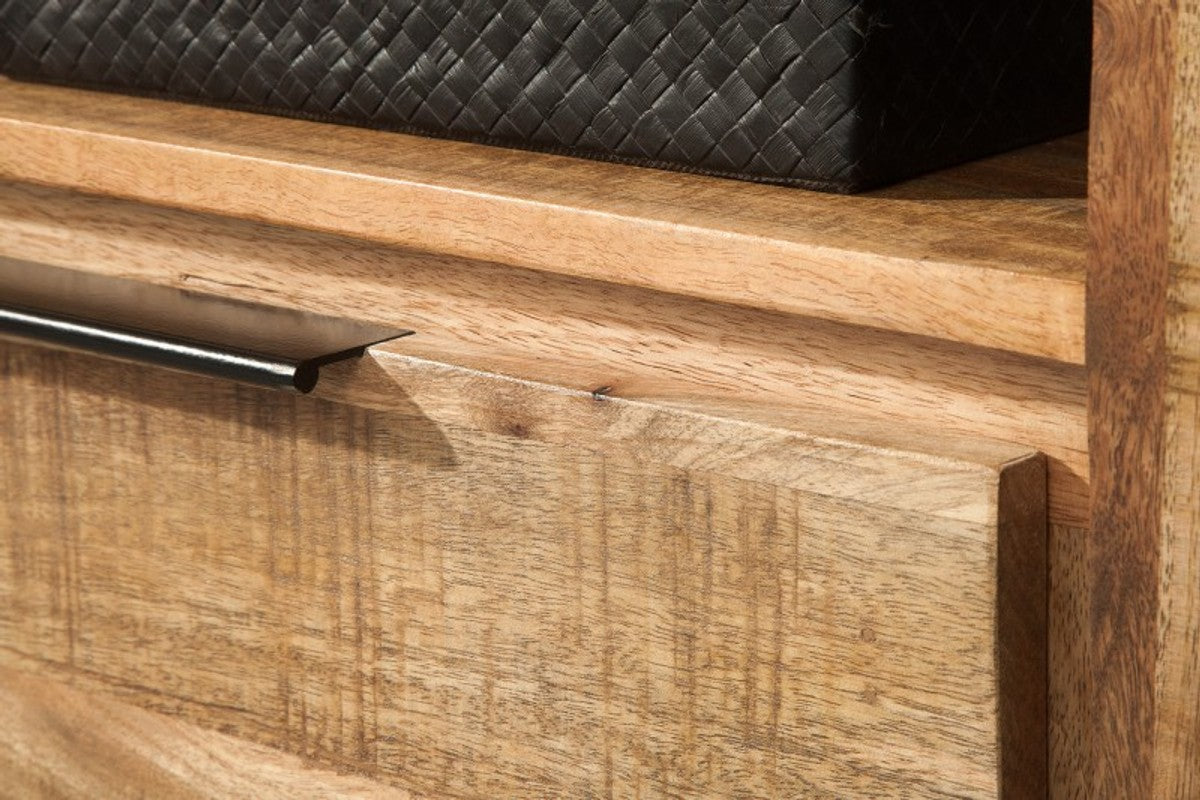 Designer Fernsehschrank Natur B.130cm x H.45cm x T.45cm - Sideboard - Kommode - Handgefertigt aus Mango Massivholz!