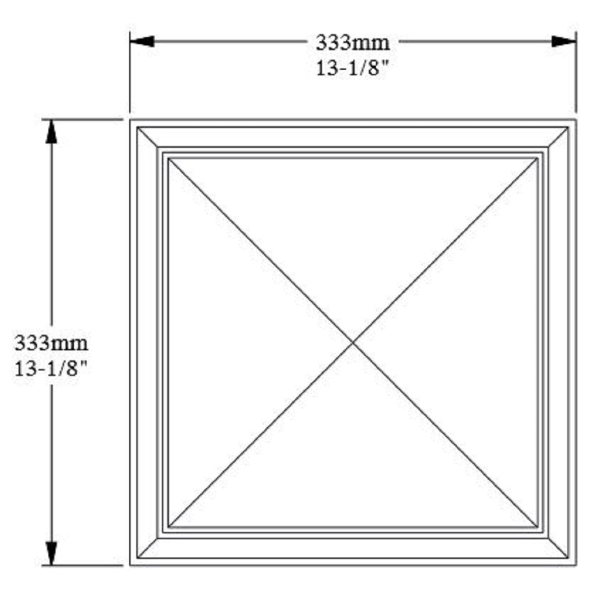 3D Paneel Weiß 33,3 x 3,5 x H. 33,3 cm - Wandpaneel - Deckenpaneel - Wanddeko im Barockstil