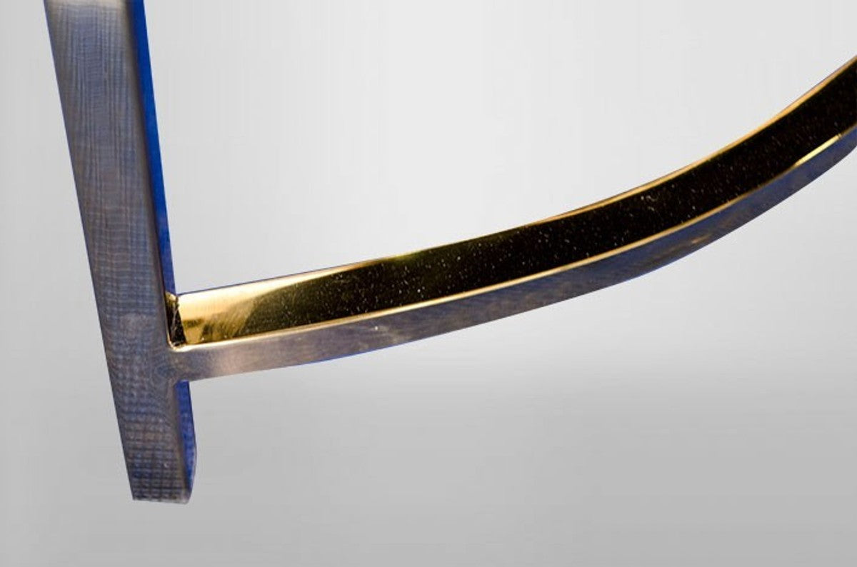 Art Deco Couchtisch Gold Metall / Marmor 130 x 70 cm- Jugendstil Tisch - Möbel Wohnzimmer