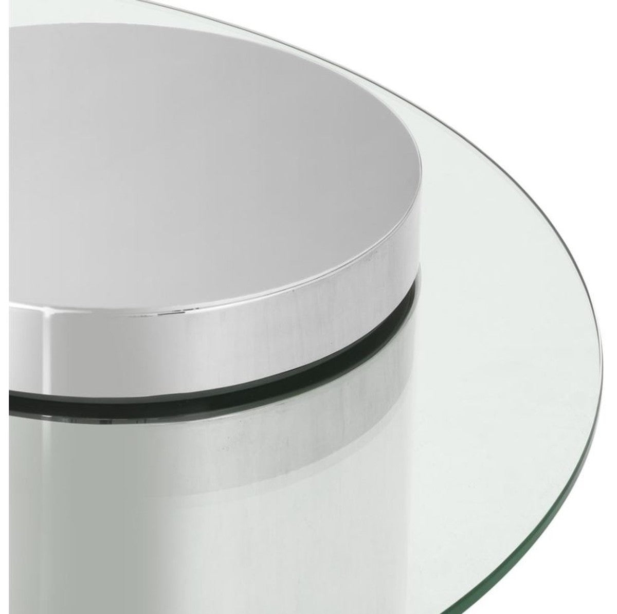 Designer Couchtisch Silber 90 x H. 43 cm - Luxus Kollektion