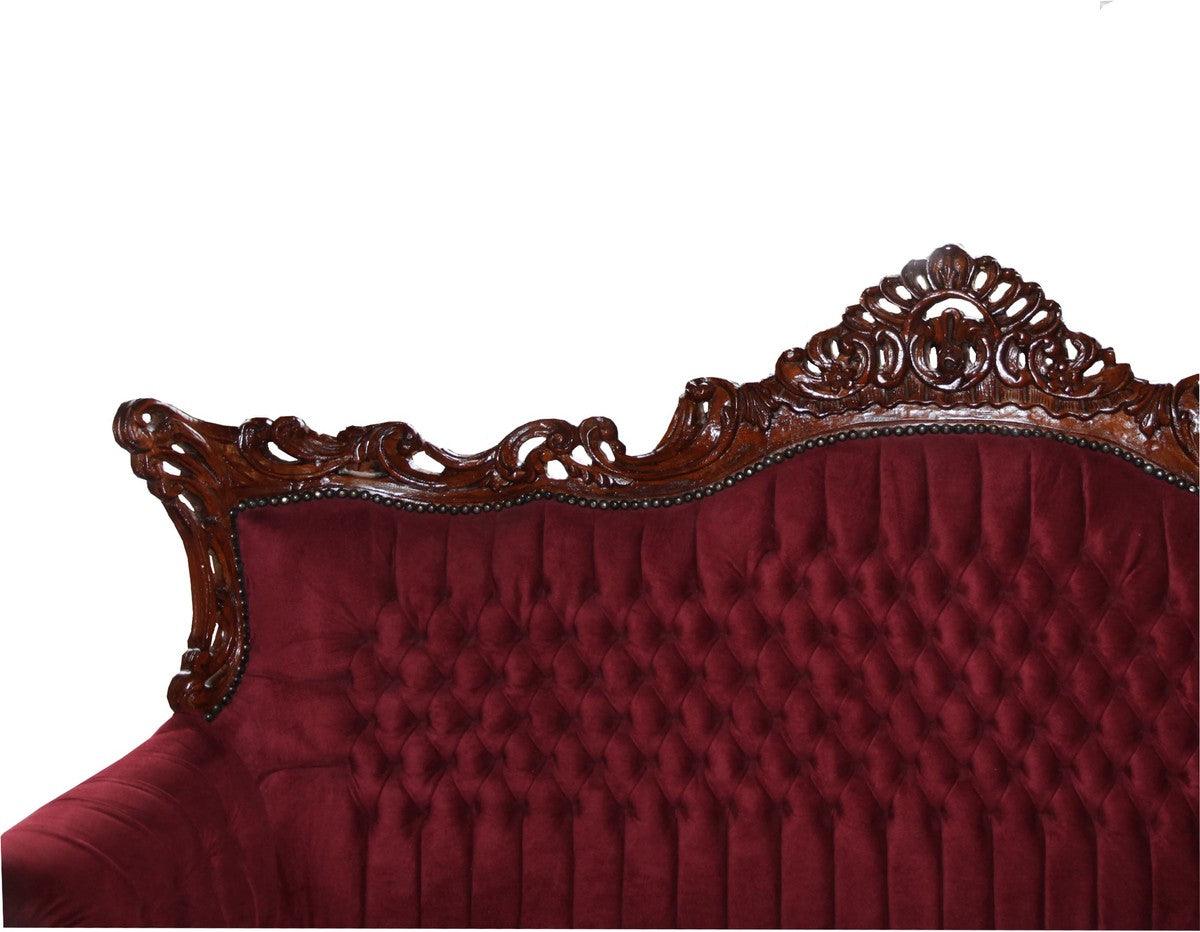 Barock 3-er Sofa Master in Bordeaux / Braun - Wohnzimmer Möbel Couch Lounge - Limited Edition