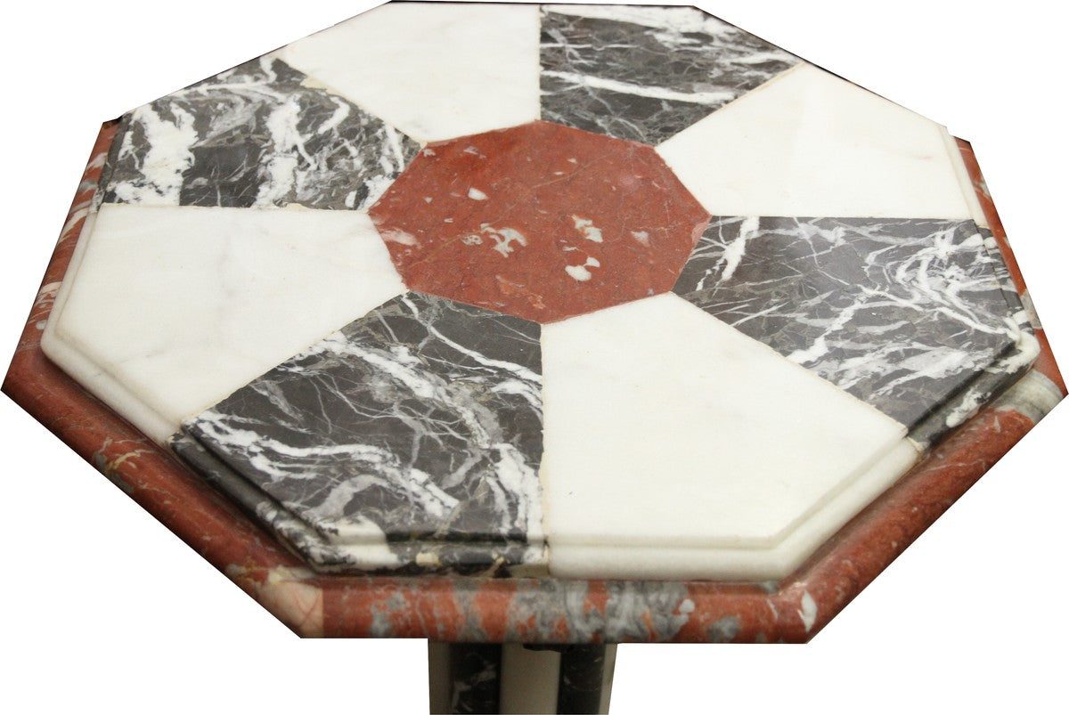 Barock Marmor Beistelltisch mit Messing Verzierung - Marmor Tisch - Art Deco Neoklassisch Möbel