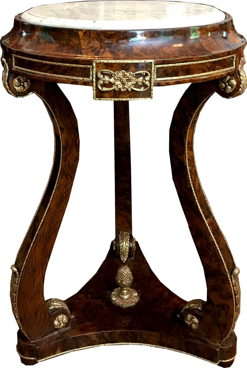 Barock Beistelltisch Mahagoni / Bronze H70 x 45cm - Ludwig XVI Antik Stil Tisch - Möbel