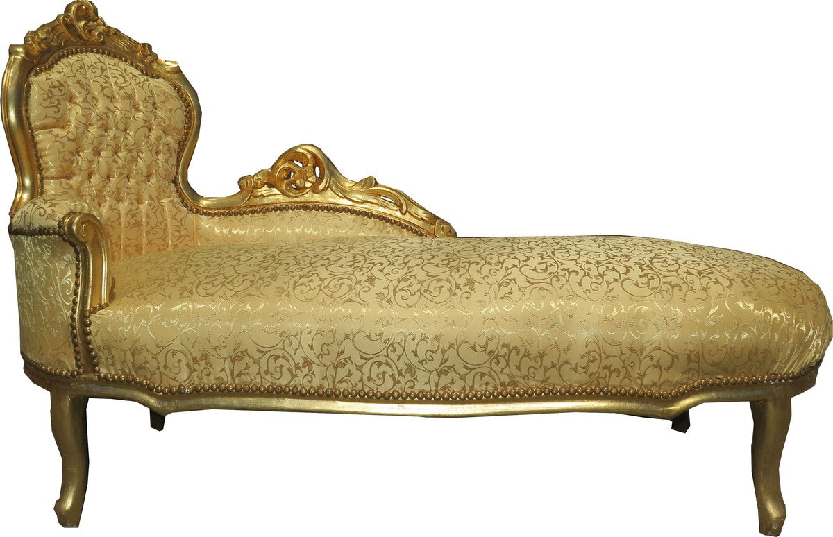 Barock Chaiselongue Gold Muster / Gold - Barock Möbel