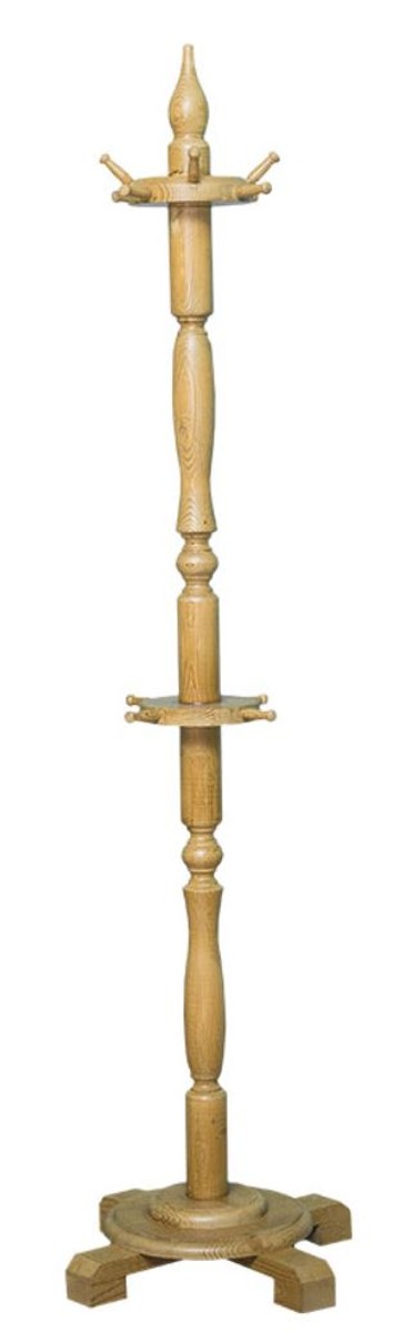 Landhausstil Garderobenständer Naturfarben 59 x 59 x H. 200 cm - Massivholz Kleiderständer - Landhausstil Garderobenmöbel