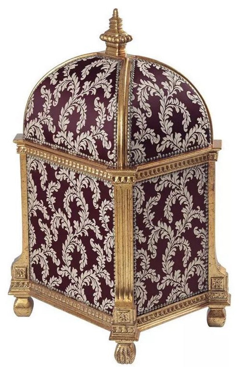 Barock Katzenhaus Lila / Gold H. 94 cm - Barock Tiermöbel