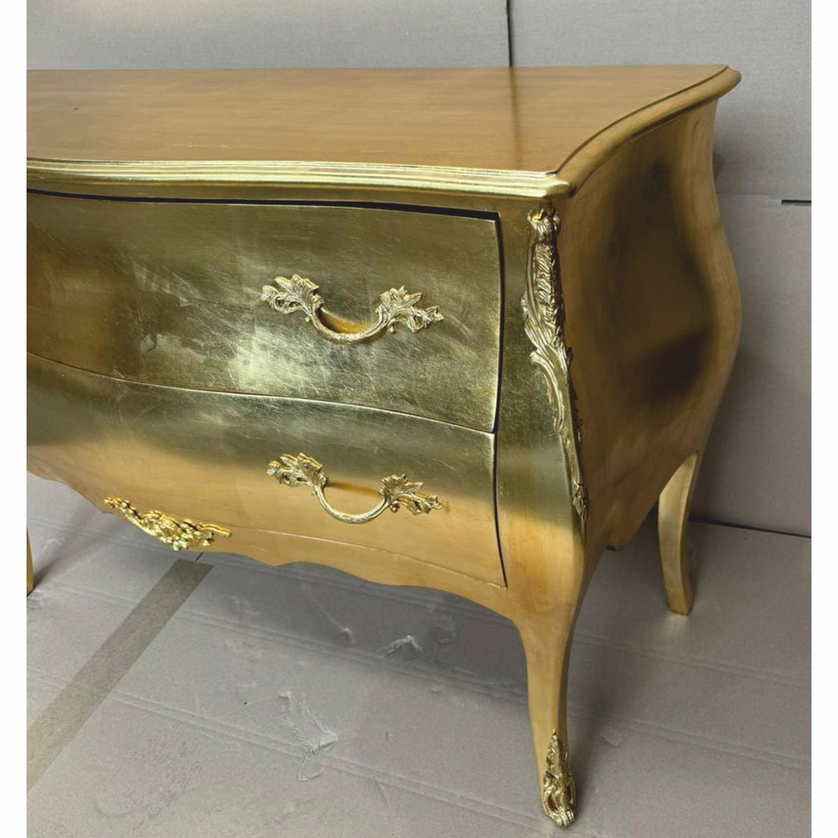 Barock Kommode mit 2 Schubladen Gold - Barock Möbel