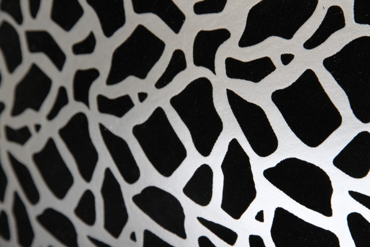 Barock Sessel King Silber Schwarz Muster / Schwarz 85 x 85 x H.120 cm