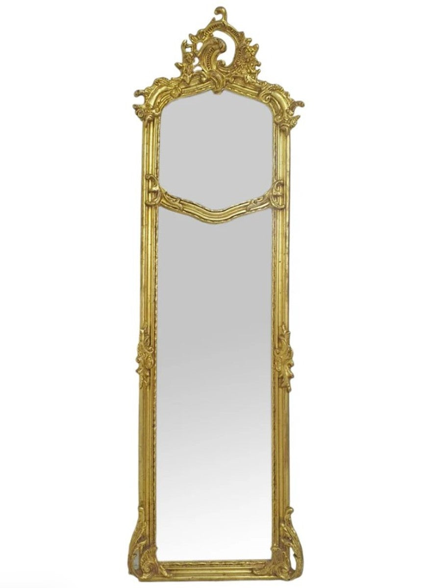 Barock Spiegel Antik Gold 50 x H. 170 cm - Handgefertigter Antik Stil Wandspiegel - Barock Möbel