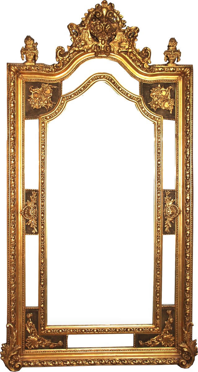 Riesiger Barock Wandspiegel Gold Antik Stil 115 x H. 215 cm - Prunkvoller Barock Spiegel mit wunderschönen Verzierungen