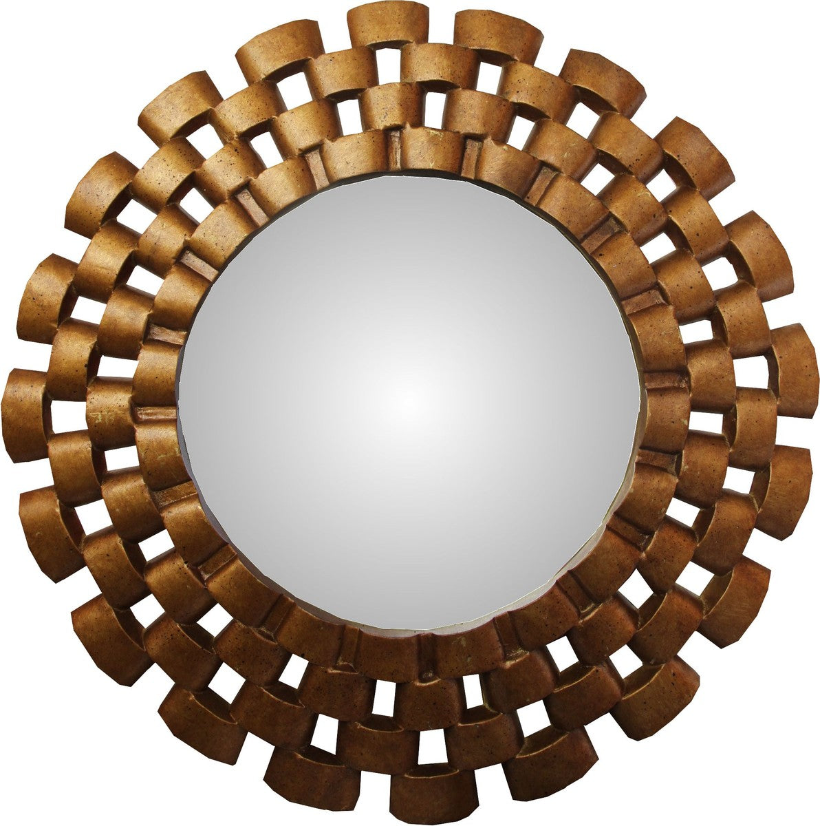 Barock Wandspiegel Rund Antik Gold Durchmesser ca 78 cm - Antik Look Spiegel