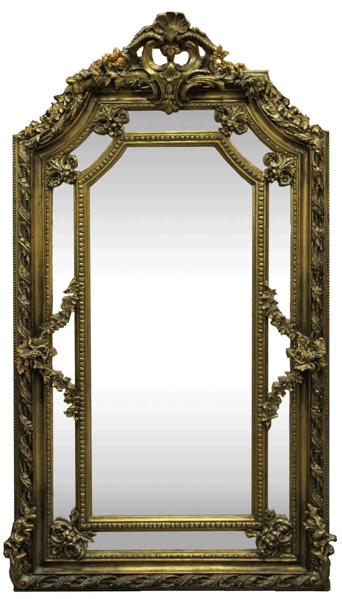 Barock Wandspiegel Gold 115 x H. 215 cm - Prunkvoller Barock Spiegel mit wunderschönen Verzierungen - Möbel im Barockstil