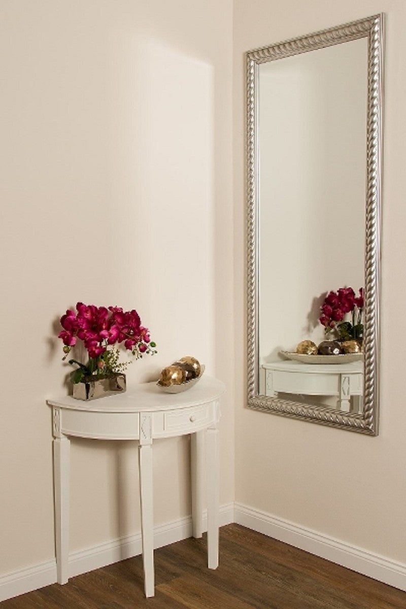 Barock Wohnzimmer Wandspiegel Antik Silber 72 x H. 162 cm - Handgefertigter Spiegel im Barockstil