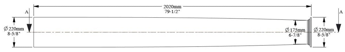 Barock Zierelement Wanddeko Säule Weiß Ø 22 x H. 202 cm - Runde Deko Säule im Barockstil