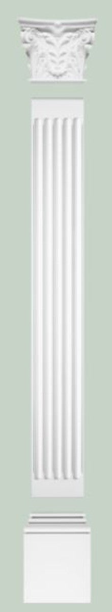 Barock Zierelement Säulen Kopfteil Weiß 42,5 x 10,5 x H. 35 cm - Wanddeko im Barockstil