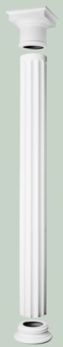 Barock Zierelement Säule Weiß 22 x 22 x H. 199,5 cm - Prunkvolle Wanddeko - Barock Deko