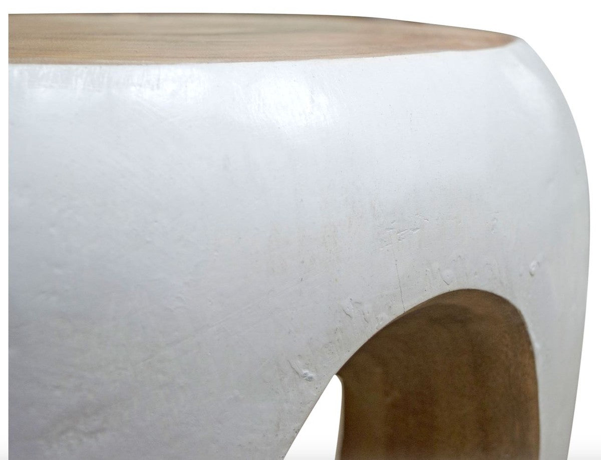 Beistelltisch Weiß / Naturfarben 40 x H. 54,5 cm - Wohnzimmermöbel