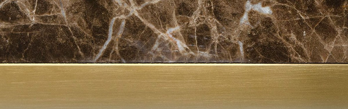 Beistelltisch mit schwarz-grauem Marmor und goldenem Sockel 40 x 40 x H. 50 cm - Luxus Wohnzimmer Deko