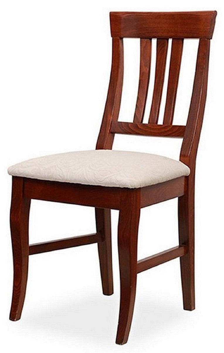 Biedermeier Esszimmer Stuhl 4er Set Hellgrau / Dunkelbraun 43 x 52 x H. 96 cm - Massivholz Küchen Stühle - Massivholz Esszimmer Möbel - Biedermeier Esszimmer Möbel