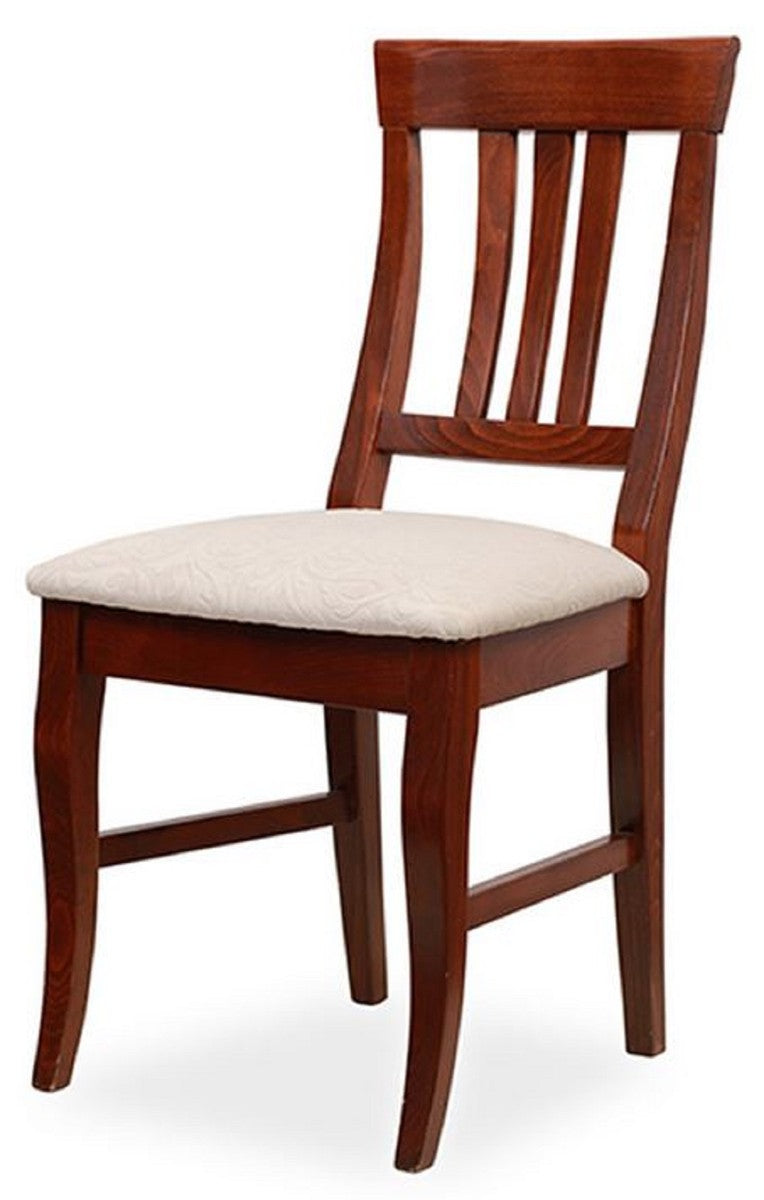 Biedermeier Esszimmer Stuhl Hellgrau / Dunkelbraun 43 x 52 x H. 96 cm - Massivholz Küchen Stuhl - Massivholz Esszimmer Möbel - Biedermeier Esszimmer Möbel