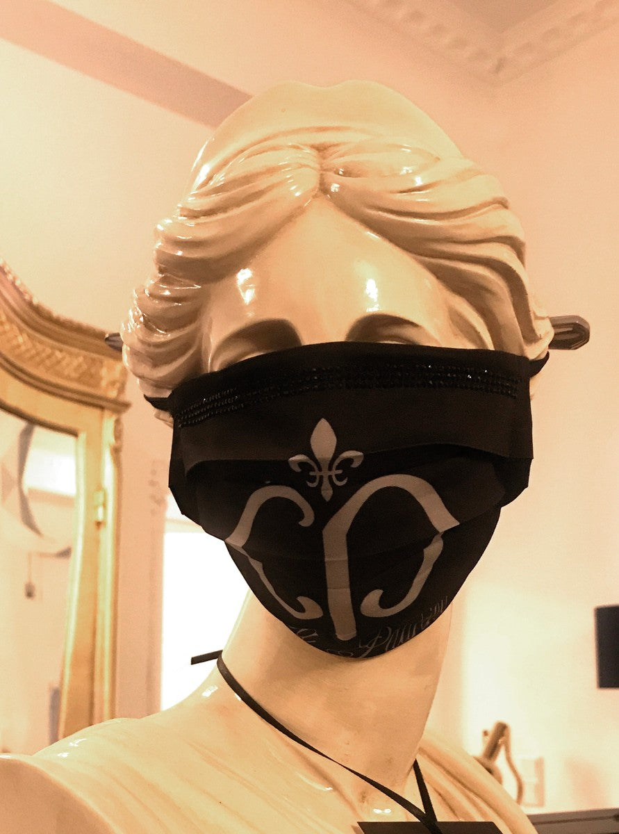 Bling Bling Maske Schwarz / Silber - CP Maske mit schwarzen Glitzersteinen