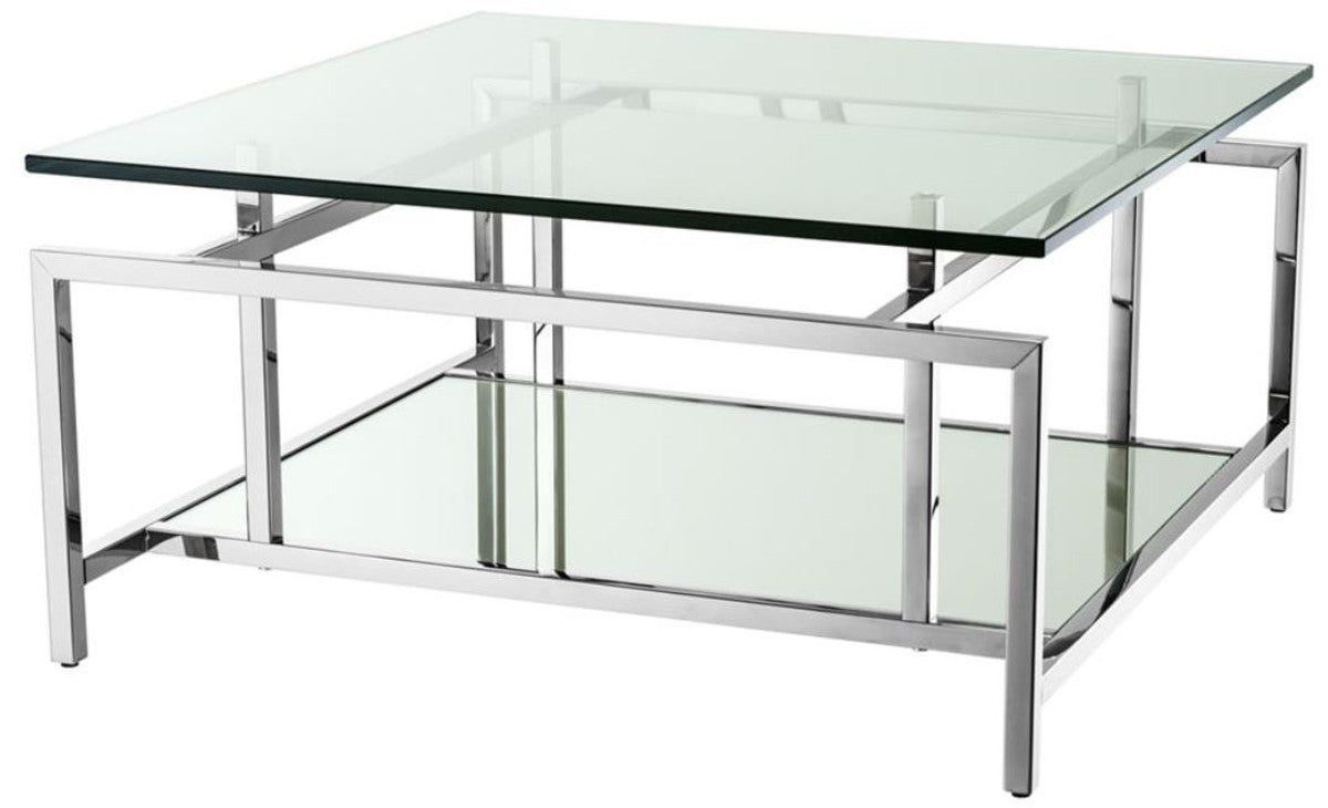 Wohnzimmertisch Silber 70 x 70 x H. 35 cm - Luxus Couchtisch