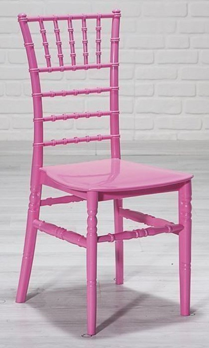 Designer Acryl Stuhl Set Rosa 40 x 46 x H. 92,5 cm - Esszimmerstühle - Acryl Esszimmer Möbel