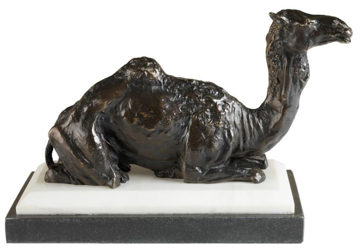 Designer Bronzefigur Kamel auf Sockel 37 x 15 x H. 24 cm - Edel & Prunkvoll