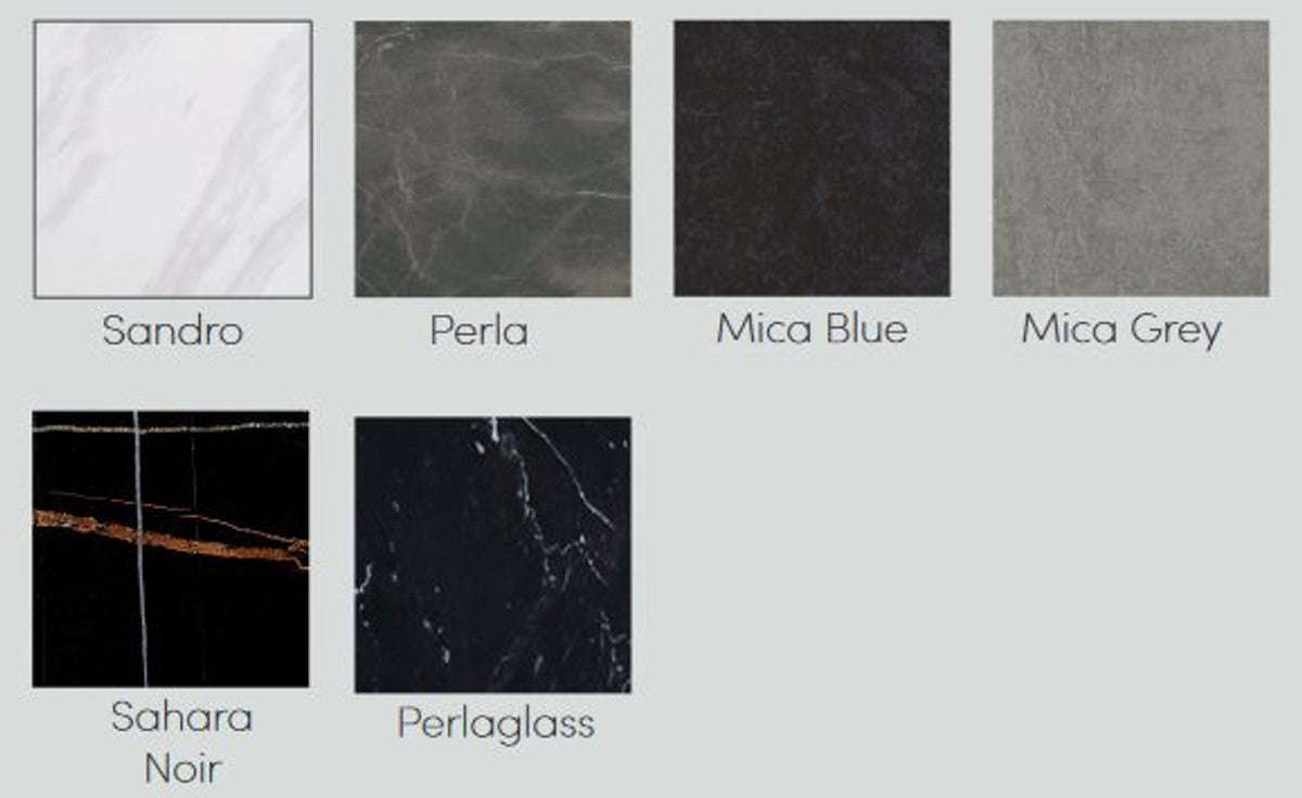 Designer Couchtisch 109 x 100 x H. 37 cm - Verschiedene Farben - Wohnzimmertisch mit edler Glaskeramik Tischplatte in Marmoroptik - Luxus Wohnzimmer Möbel