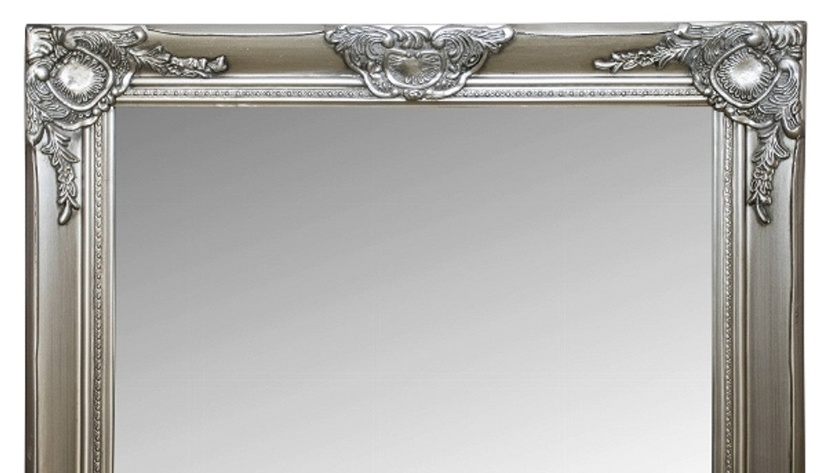 Barock Spiegel / Wandspiegel mit Holzrahmen Silber 60 x H. 150 cm - Barockmöbel
