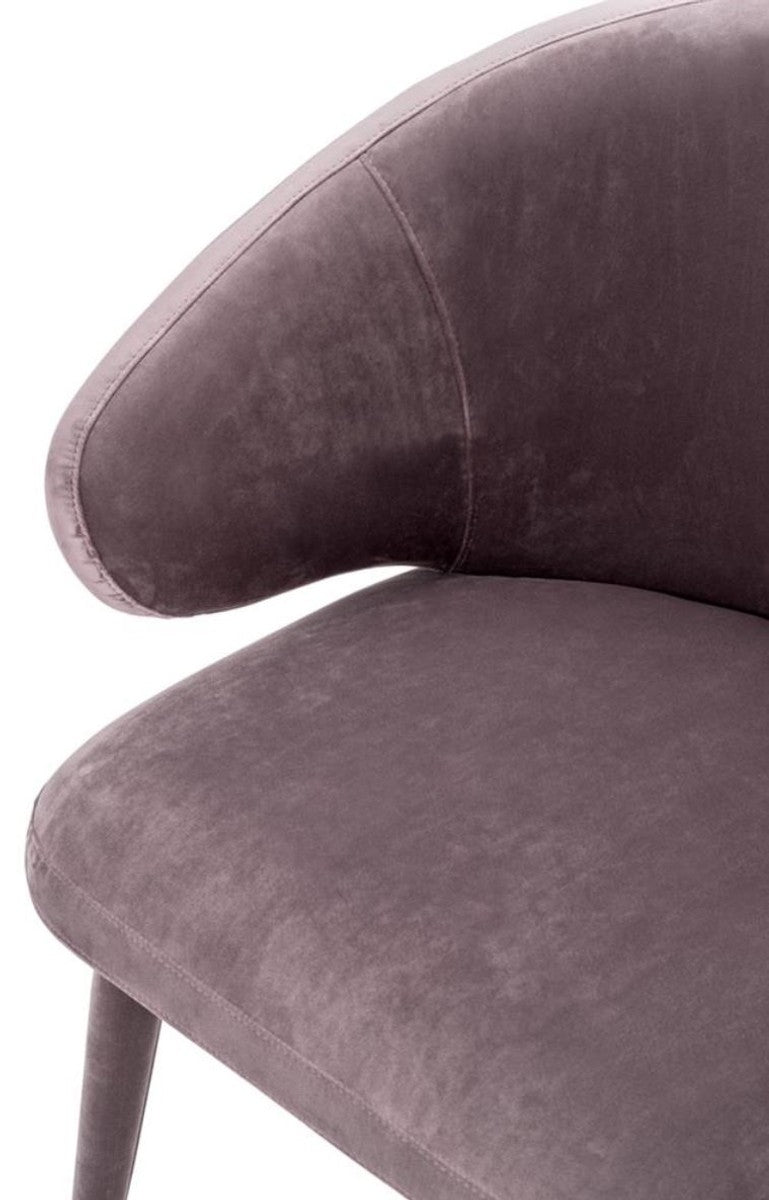 Designer Esszimmerstuhl Taupe 62 x 55 x H. 79 cm - Luxus Möbel