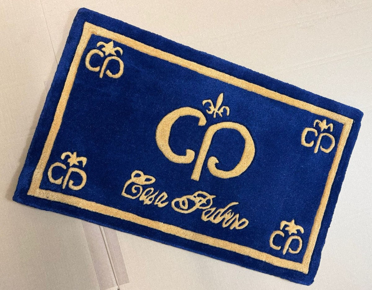 Designer Fußmatte Blau / Gold 80 x 50 cm - Designer Deko