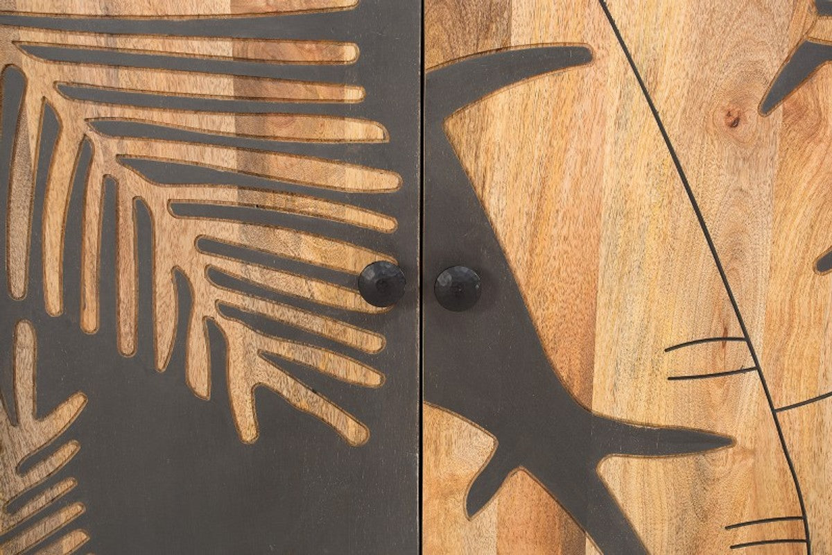 Designer Kommode Sideboard 175 x 45 x H.75cm Fernsehschrank - Handgefertigt aus massivem Mangoholz!