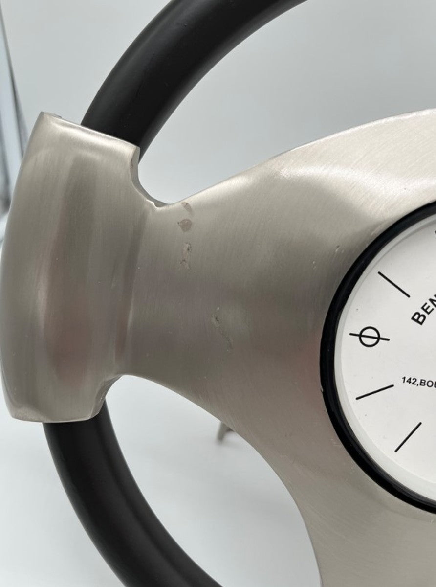 Designer Luxus Tischuhr Vintage Lenkrad mit Ständer - Edel & Prunkvoll - Tisch Uhr -1B Ware Frontglas fehlt