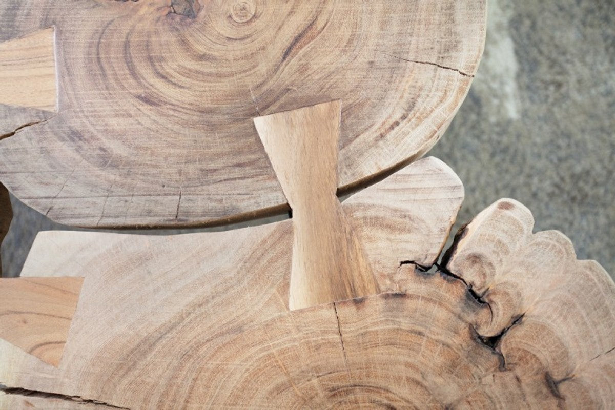 Designer Massivholz Couchtisch Akazie Natur 115 x H. 40 cm - Massivholz - Salon Wohnzimmer Tisch - Unikat