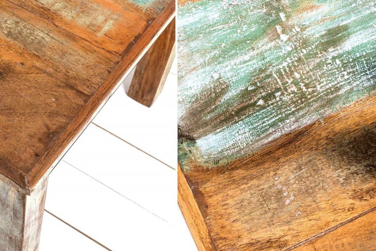 Designer Massivholz Couchtisch Bunt 60 x H. 45 cm - Massivholz - Salon Wohnzimmer Tisch