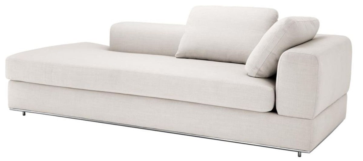 Designer Sofa Naturfarbig Rechtsseitig 231 x 101 x H. 85 cm - Luxus Wohnzimmer Möbel