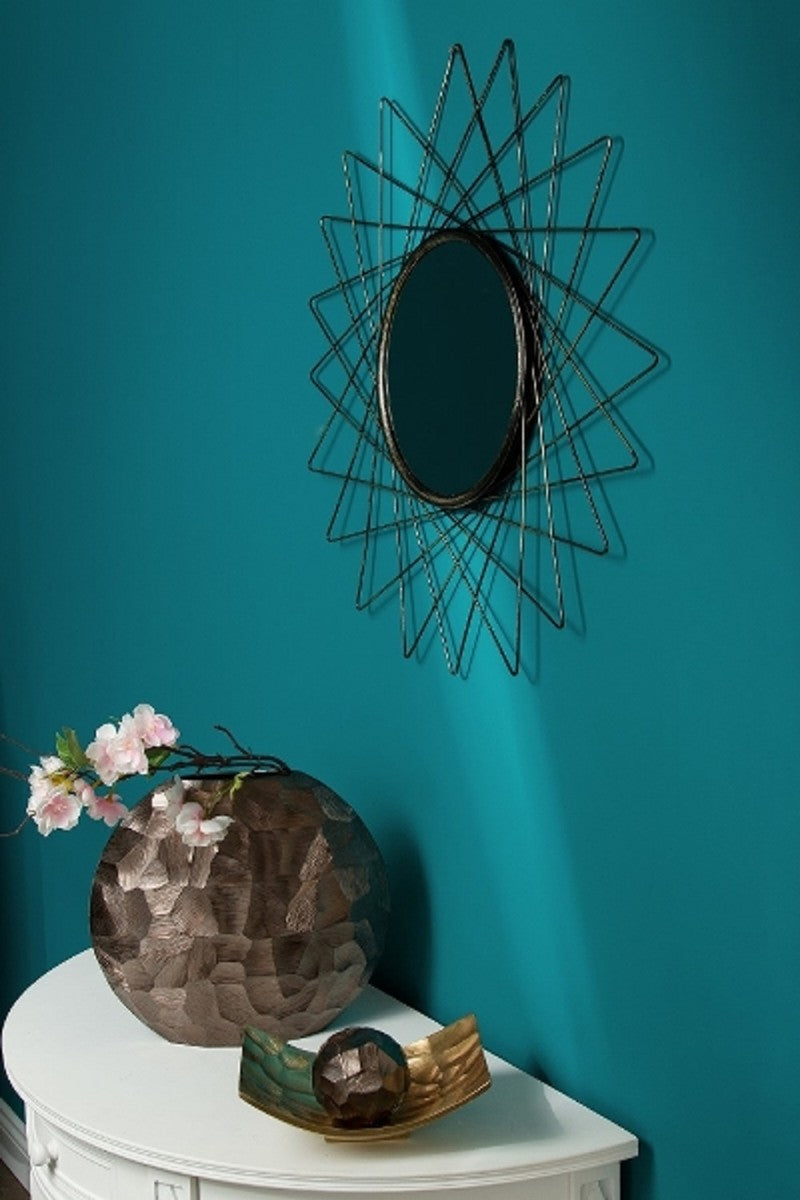 Designer Wandspiegel Antik Goldfarben Ø 60 cm - Designer Spiegel