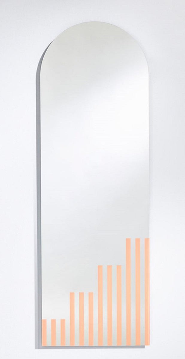 Designer Wandspiegel Hellrosa Streifen 50 x 1 x H. 150 cm - Wohnzimmer Spiegel - Schlafzimmer Spiegel - Garderoben Spiegel - Designer Möbel