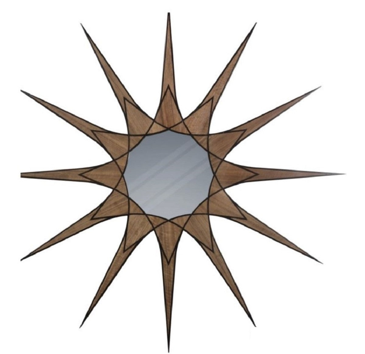 Designer Wandspiegel Braun / Schwarz 136 x H. 136 cm - Luxus Kollektion